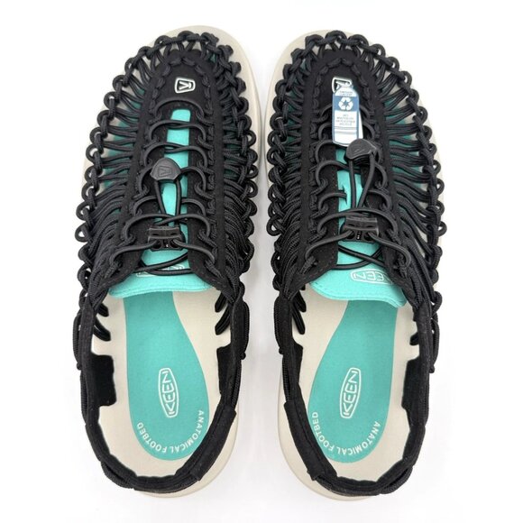 NEW KEEN UNEEK Sport Sandals Men\'s Black/Bright Aqua 1030571 main image 15